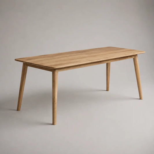 Rechteckiger Esstisch aus massivem Eichenholz, Eiche natur, 160 × 80 × 75 cm